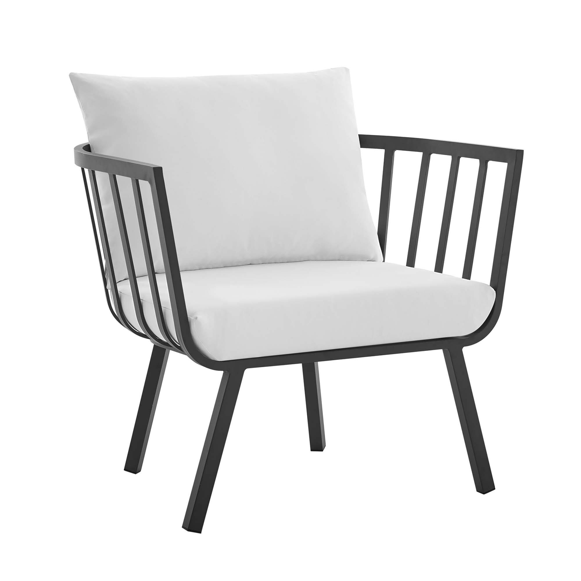 Angle. Modway - Riverside Outdoor Patio Aluminum Armchair by Modway - Gray White.