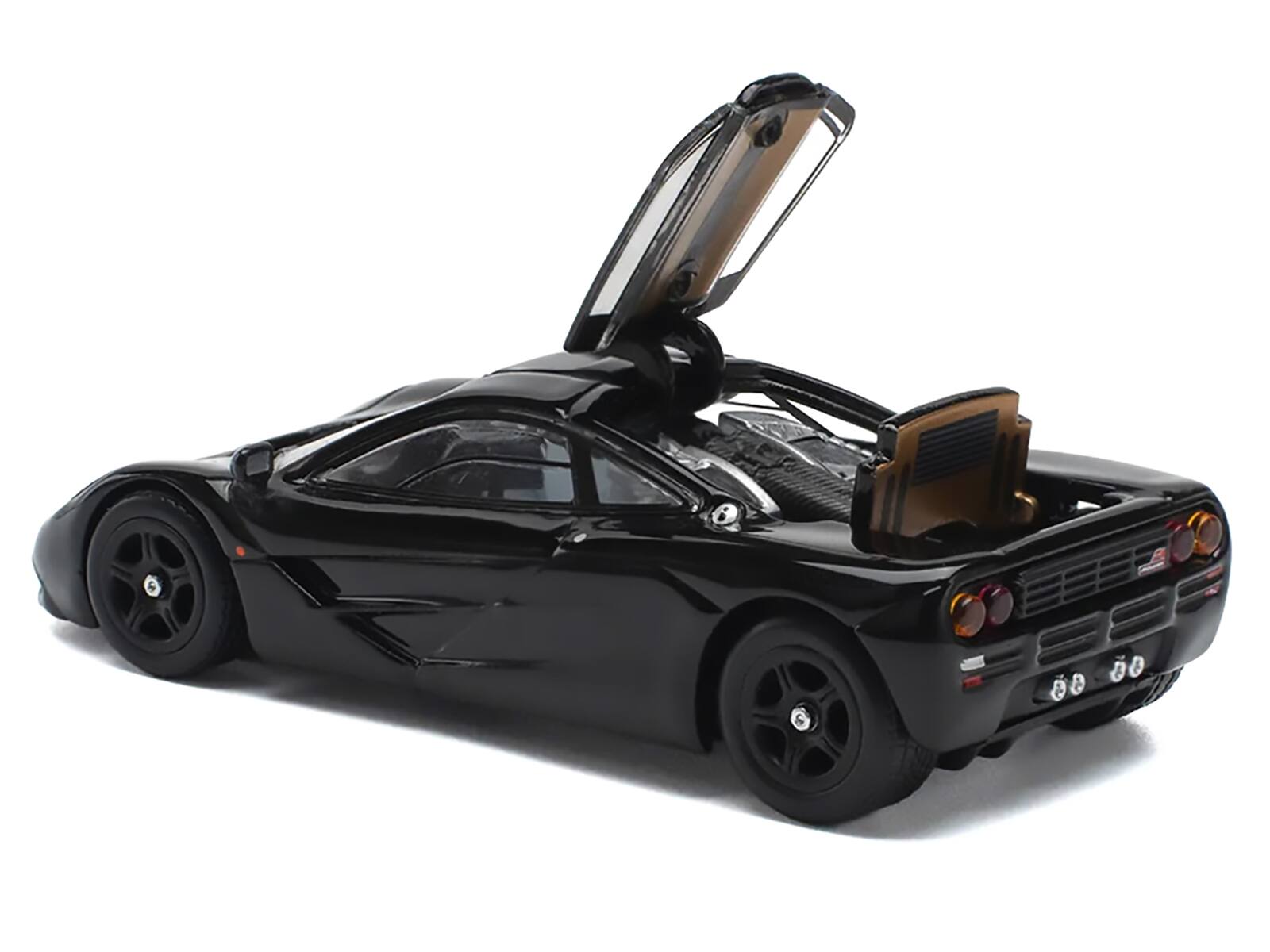 Left. Pop Race - McLaren F1 Jet Black 1/64 Diecast Model Car by Pop Race - Black.