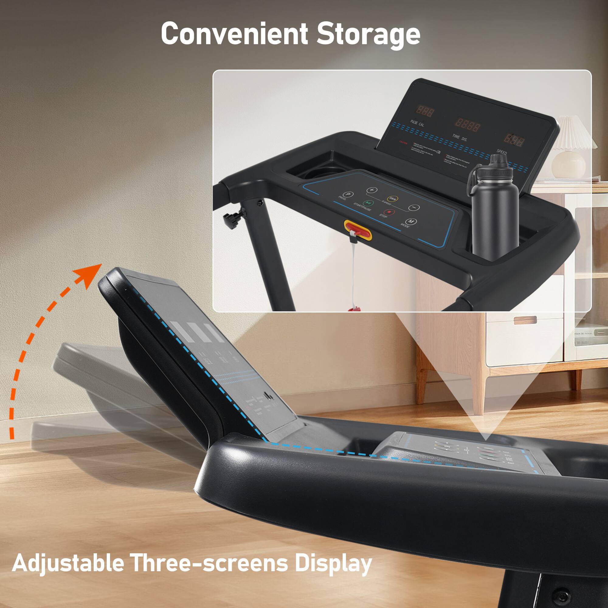 Convenient Storage

Adjustable Three-screens Display