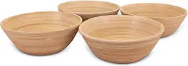 Lexa - Bamboo Salad Bowl Set, 8 Inch x 4, Bamboo - Natural