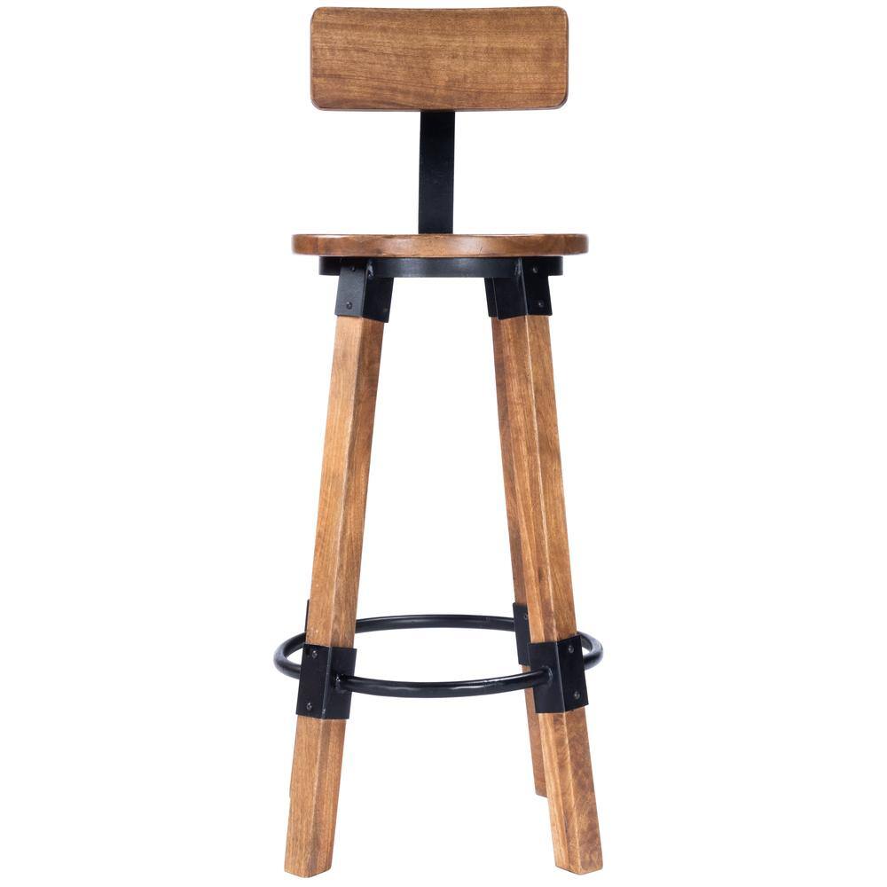 Alt View 4. Butler Specialty - Mountain Lodge Wood & Metal 30" Bar Stool - Natural Wood.
