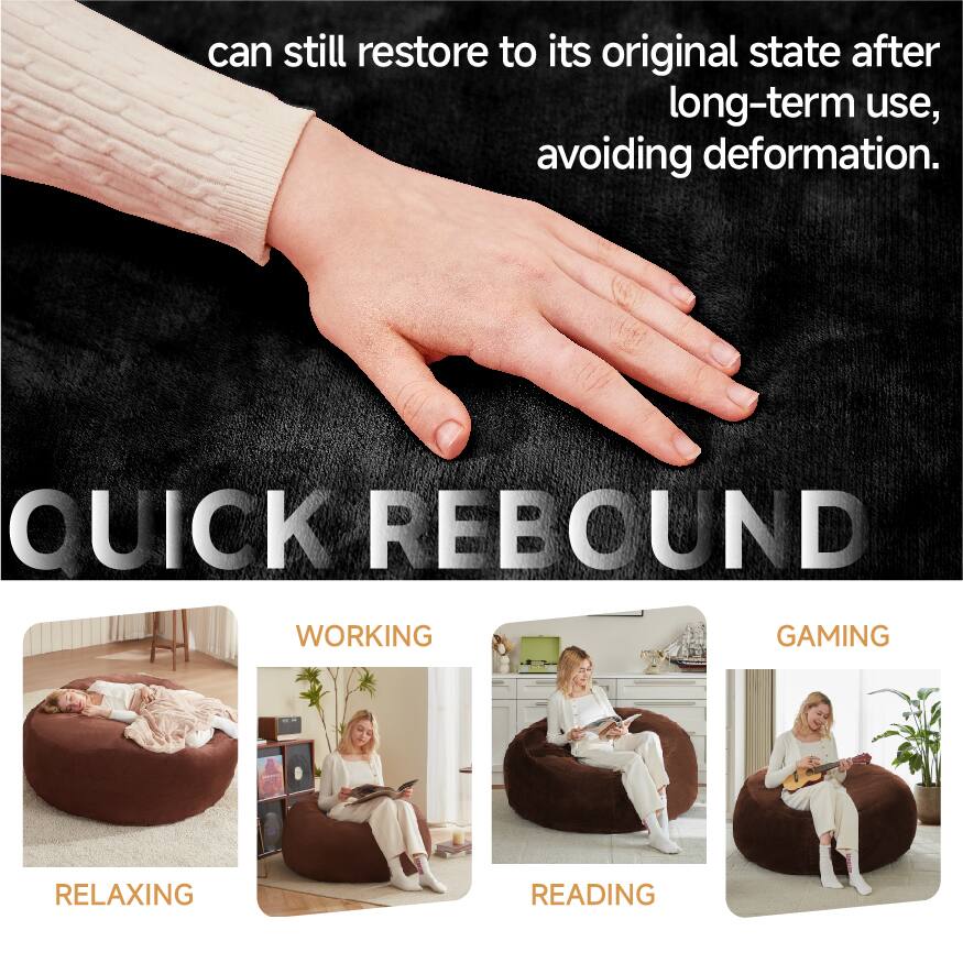 can still restore to its original state after long-term use, avoiding deformation.

QUICK REBOUND

WORKING  
RELAXING  
GAMING  
READING