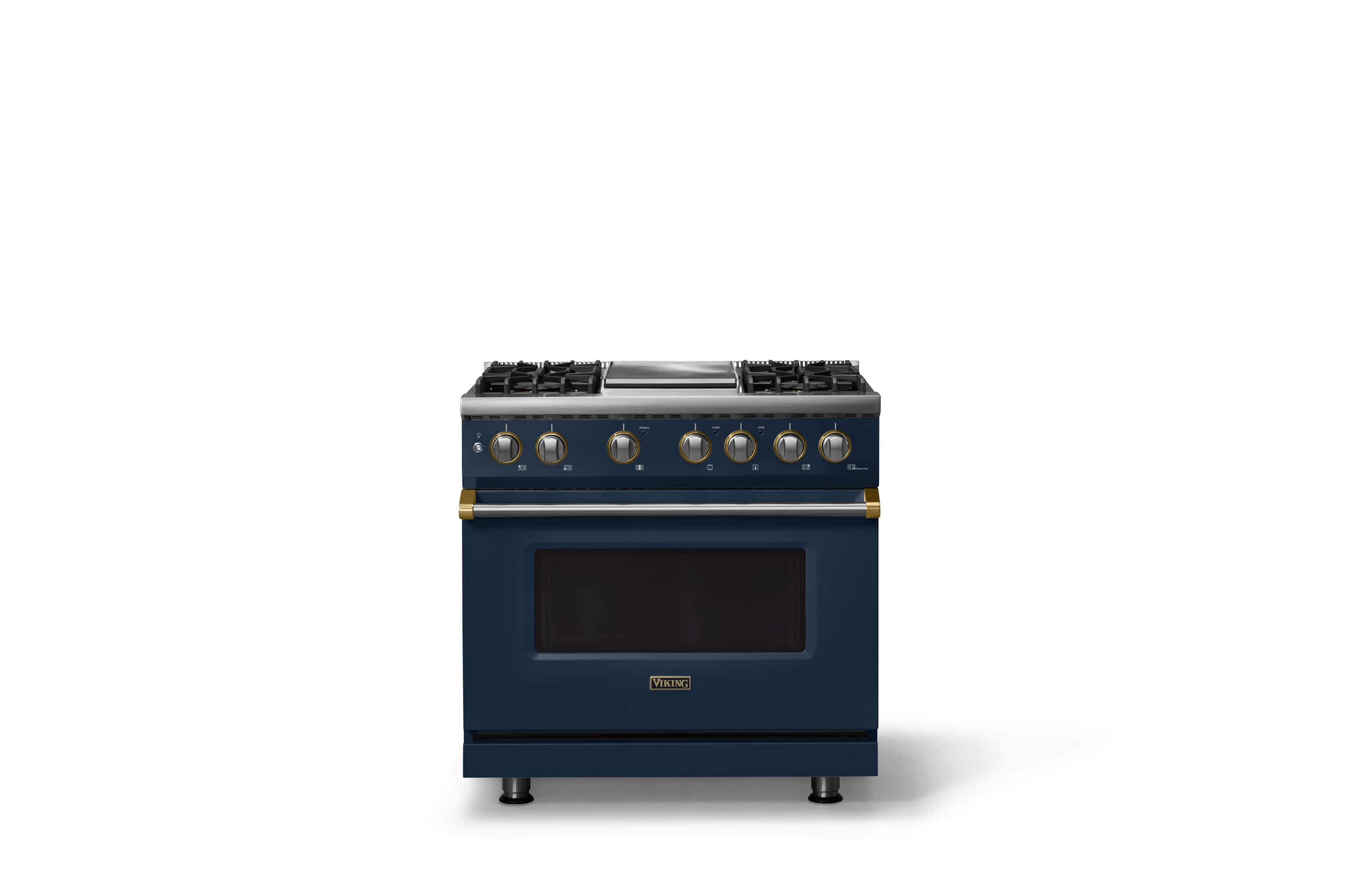Viking - Pro 5 Series 5.6 Cu. Ft. Freestanding Sealed 4 Burner LP DF Convection Range/Grdl - Slate Blue w. Brushed Brass Trim - Slate Blue price history on PriceWatchPro