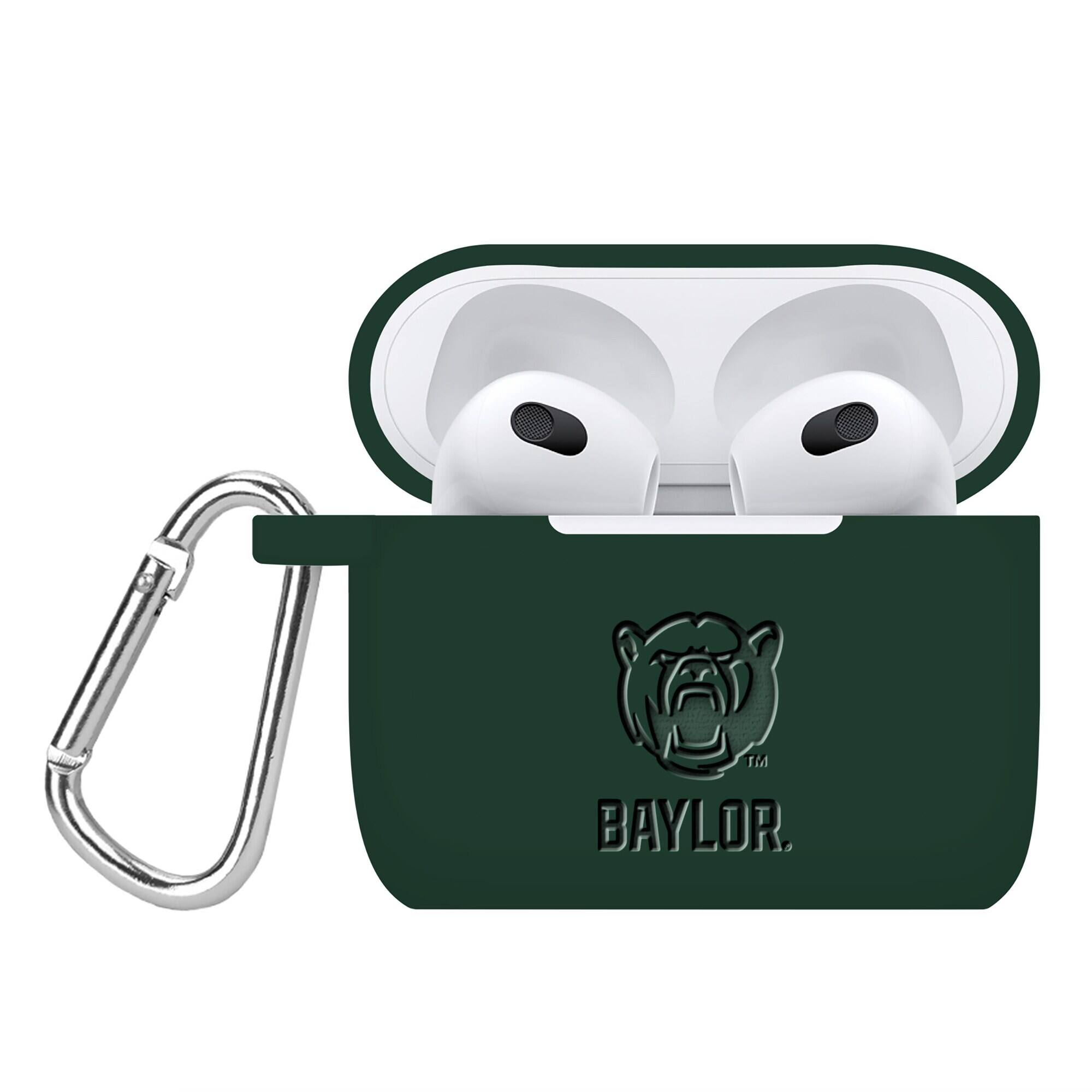 Front. Affinity Bands - Baylor Bears Debossed Silicone AirPods Gen Three Case Cover - Multicolor.