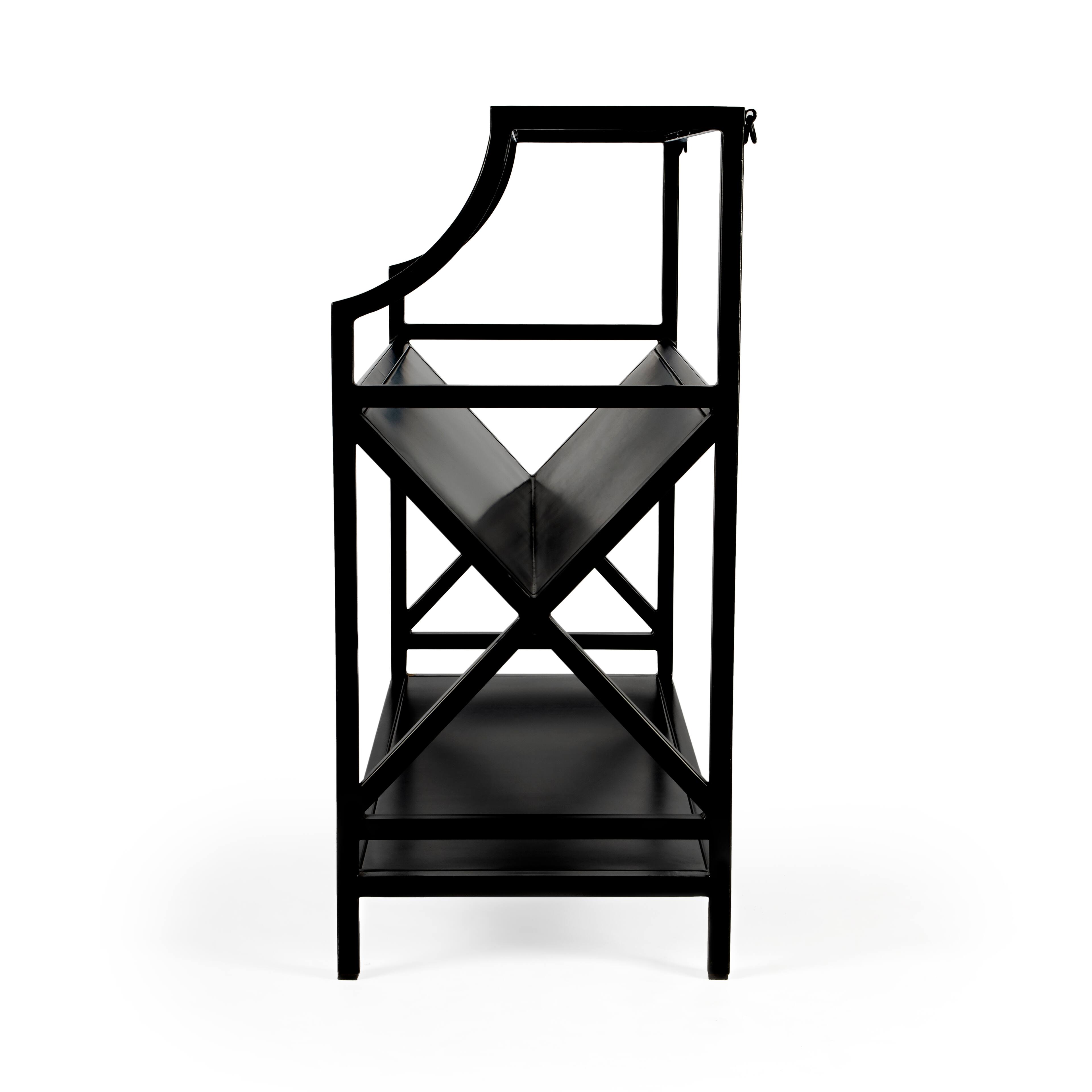 Alt View 3. Butler Specialty - Keats 36 in. W Rectangular Iron 2-Tier Library Bookcase - Black.