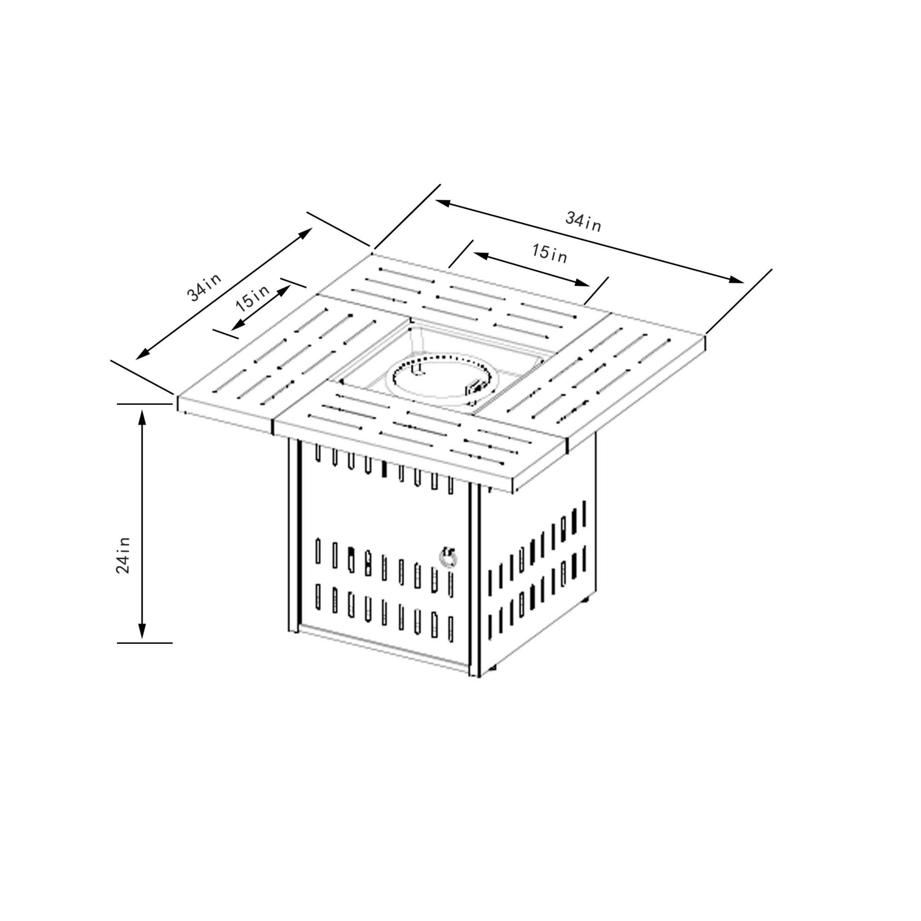 34in x 15in x 34in x 15in x 24in