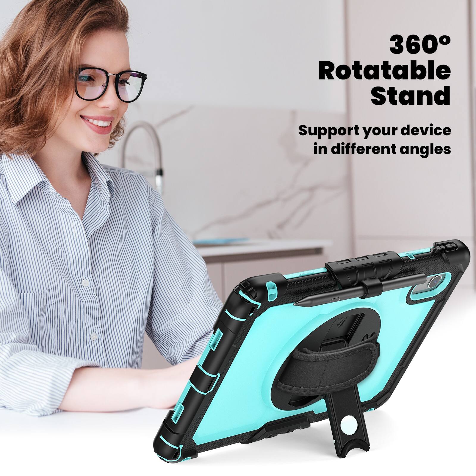 360° Rotatable Stand  
Support your device in different angles