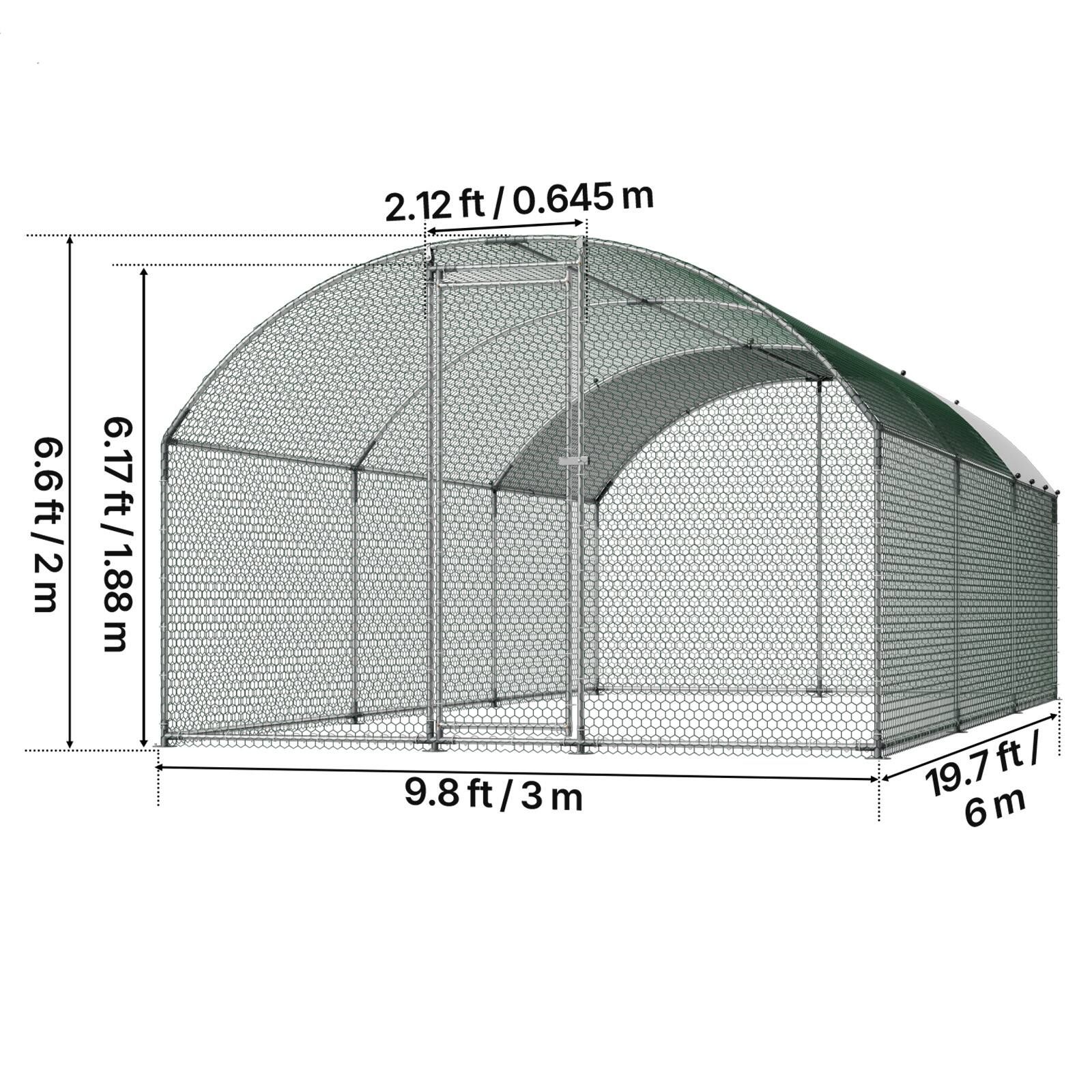 2.12 ft / 0.645 m  
6.6 ft / 2 m  
6.17 ft / 1.88 m  
9.8 ft / 3 m  
19.7 ft / 6 m