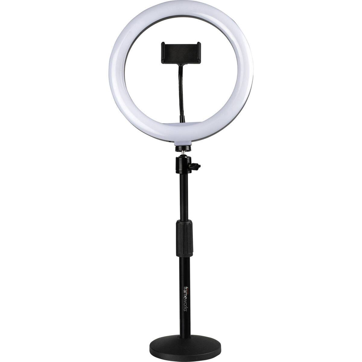 Alt View 2. Gator Cases - Gator Cases 10" LED Desktop Ring Light with Round Base Stand and Phone Clamp.