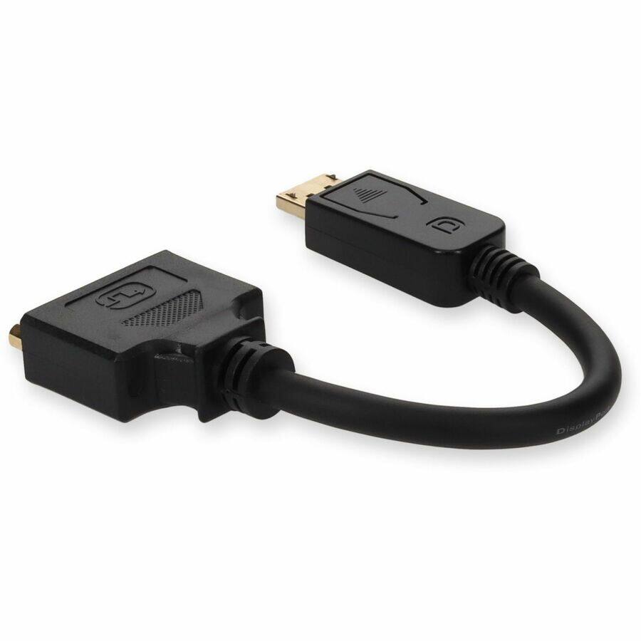 Alt View 2. AddOn - AddOn DisplayPort 1.2 Male to DVI-I (29 pin) Female Black Active Adapter For Resolution Up to 1920x1200 (WUXGA) - Black.