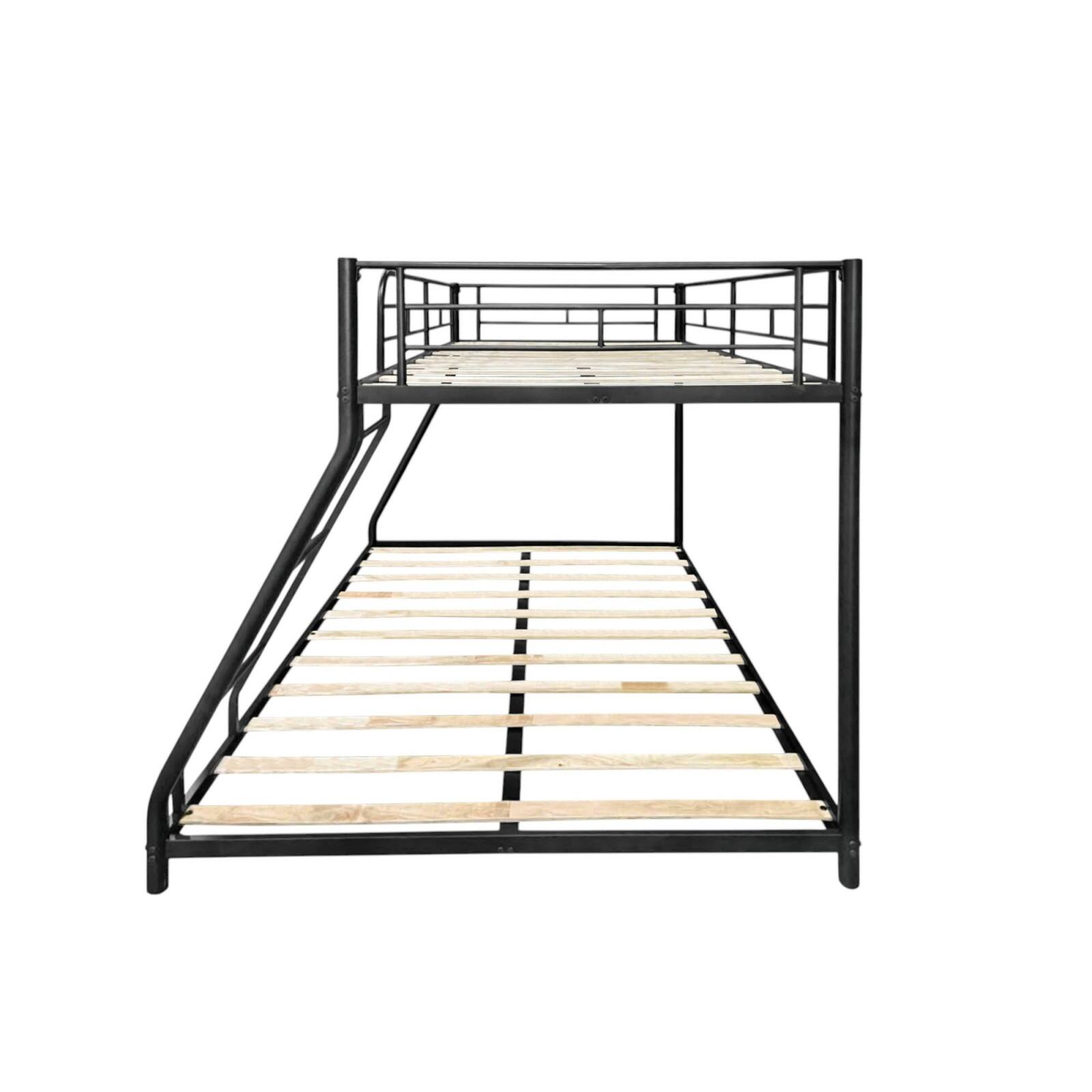 Alt View 5. Ecooso - Metal Twin over Full Bunk Bed/ Heavy-duty Sturdy Metal/ Noise Reduced/ Squeak Free/ Wooden Slat/ No Box Spring Needed - Black.