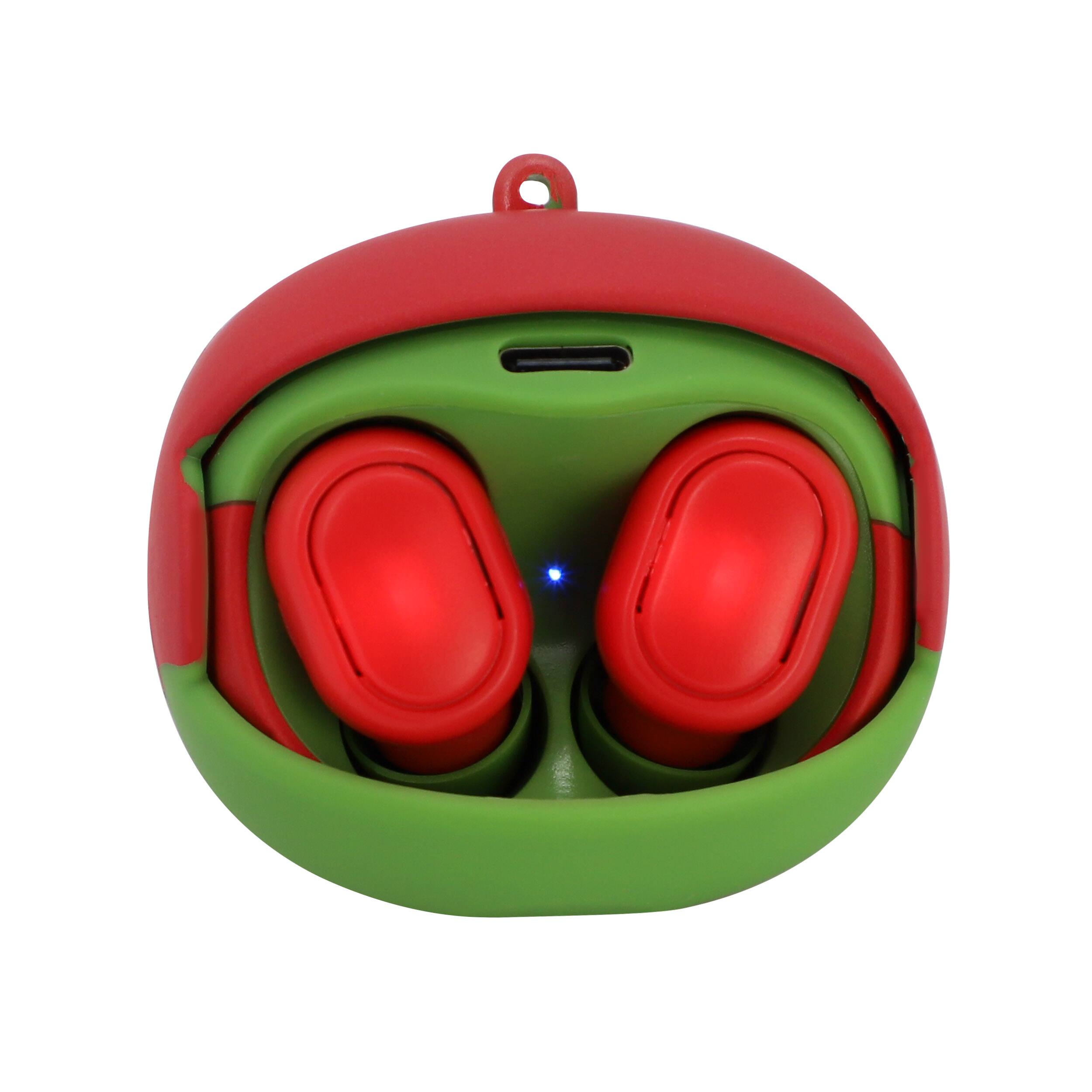 Back. Nickelodeon - Nickelodeon Ninja Turtles Raph Wireless Bluetooth True Earbuds in Red - Red.