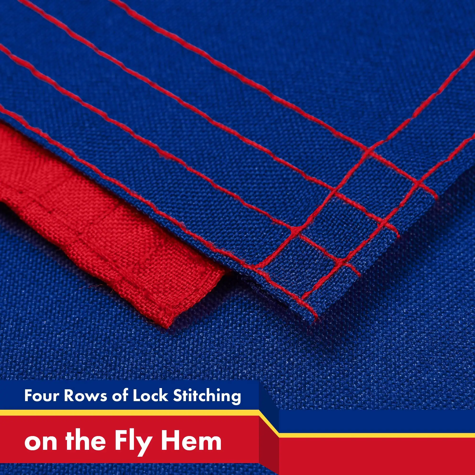 Four Rows of Lock Stitching on the Fly Hem