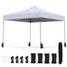Costway - Pop up Canopy Tent, Heavy-duty Easy Setup Gazebo Shelter with Wheeled Bags - White