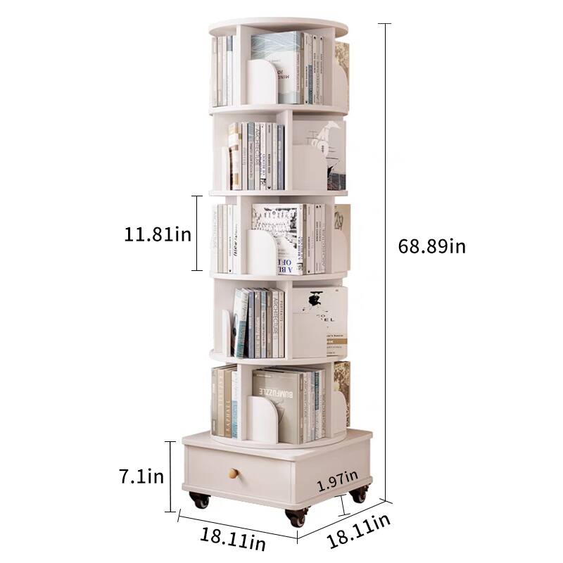 - Height: 68.89in
- Width: 18.11in
- Depth: 18.11in
- Shelf Depth: 11.81in
- Drawer Height: 1.97in
- Drawer Depth: 18.11in
- Drawer Width: 18.11in
- Bottom Shelf Depth: 7.1in