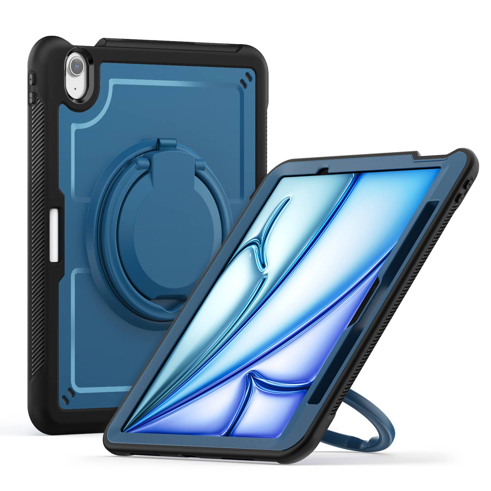 Dteck - Heavy Duty Shockproof Case for Apple iPad Air (M4) 11" 2026/iPad Air 11‑inch (M3)(M2),Rugged Stand Cover+Shoulder Strap - Navyblue