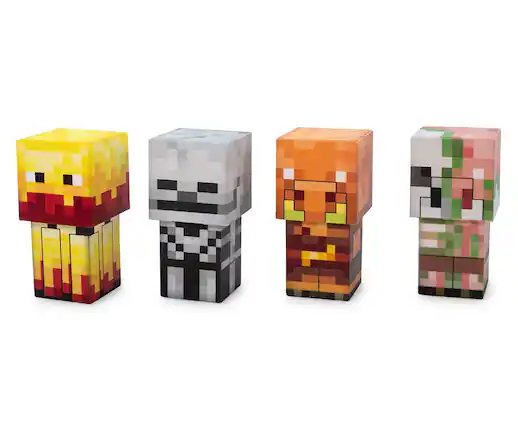 Front. Ukonic - Minecraft Mini Mob Figure Mood Lights | Skeleton, Blaze, Piglin, Zombified Piglin - Blue.