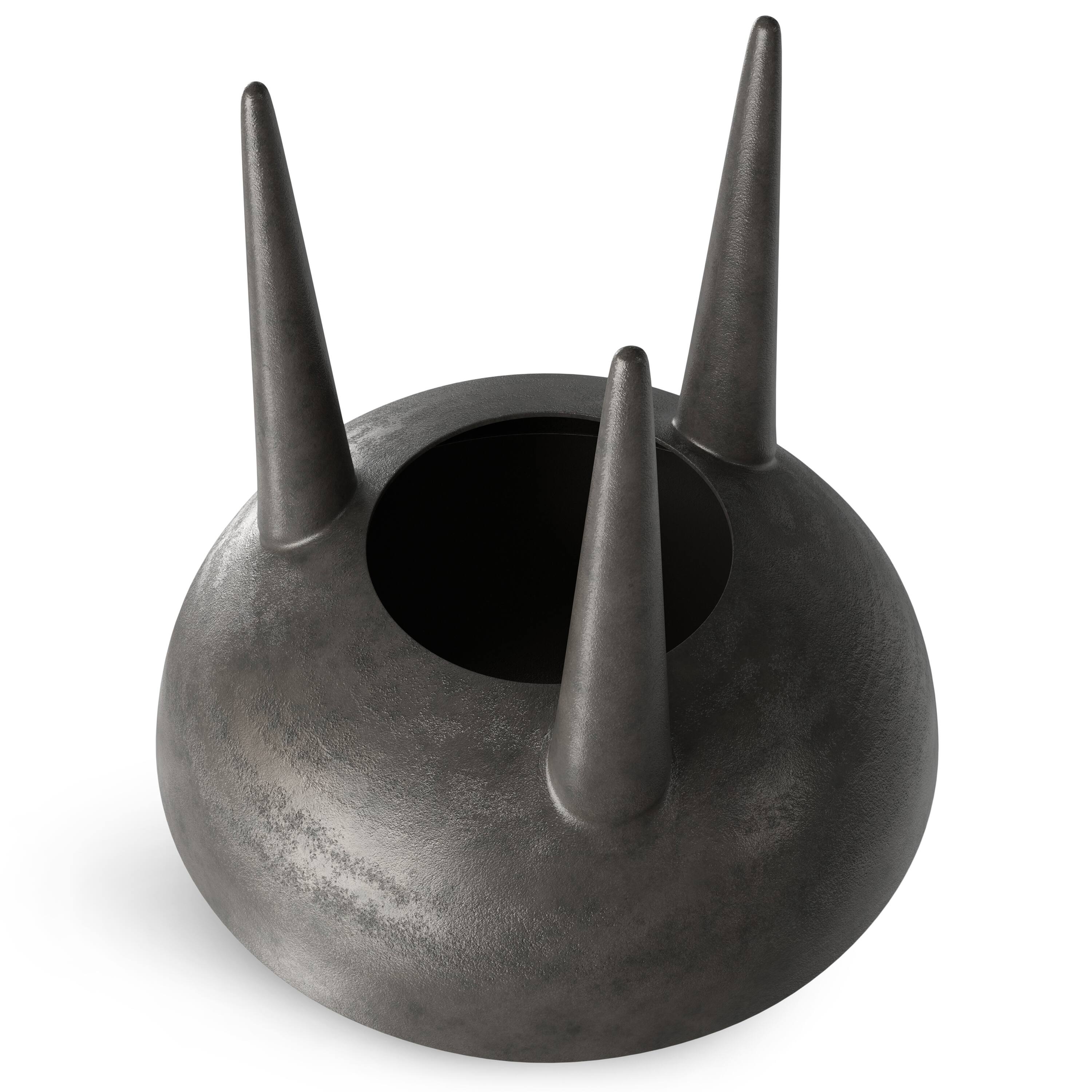 Alt View 2. Simpli Home - Otto Contemporary 21 inch Wide Cast Aluminum Side Table in Graphite, Fully Assembled - Graphite.