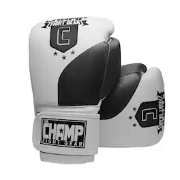 Amber Sporting Goods - The Champ Fight Gear Alpha Series Boxing Gloves Punching Bag Mitts Black/White 10oz - Black/White