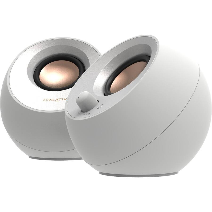Alt View 2. Creative Labs - Creative Pebble V3 2.0 Bluetooth Speaker System - 8 W RMS - White - Desktop - 100 Hz to 17 kHz - White.