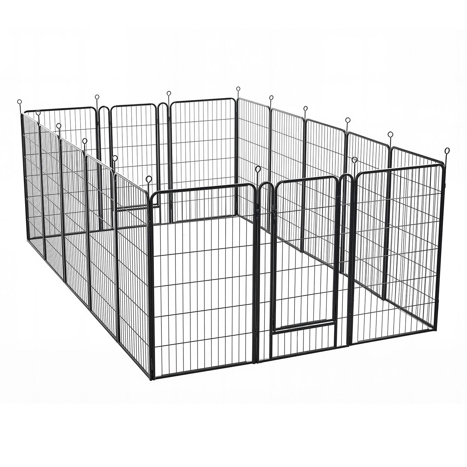 Alt View 5. VEVOR - Dog Playpen 40 Inch 16 Panels Foldable Metal Exercise Pen Pet Fence, Indoor/Outdoor Heavy Duty Puppy Crate Kennel - Black.