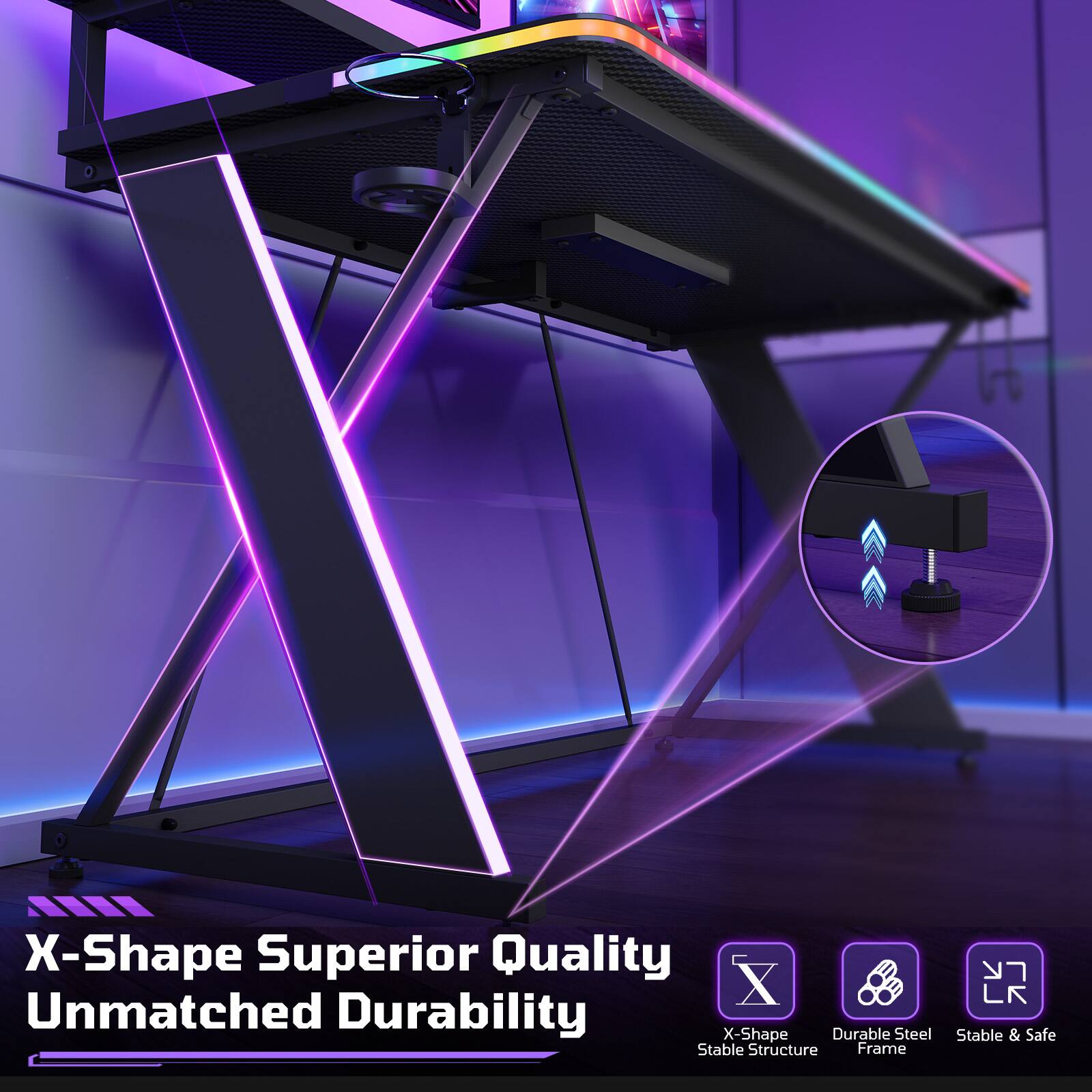 X-Shape Superior Quality  
Unmatched Durability  
X-Shape Durable Steel Stable Structure Frame  
LK Stable & Safe