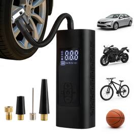 Stalwart - Tire Inflator Portable Air Compressor for Car Tires 150PSI 6000mAh Cordless Air Pump Auto Off and LED Emergency Light