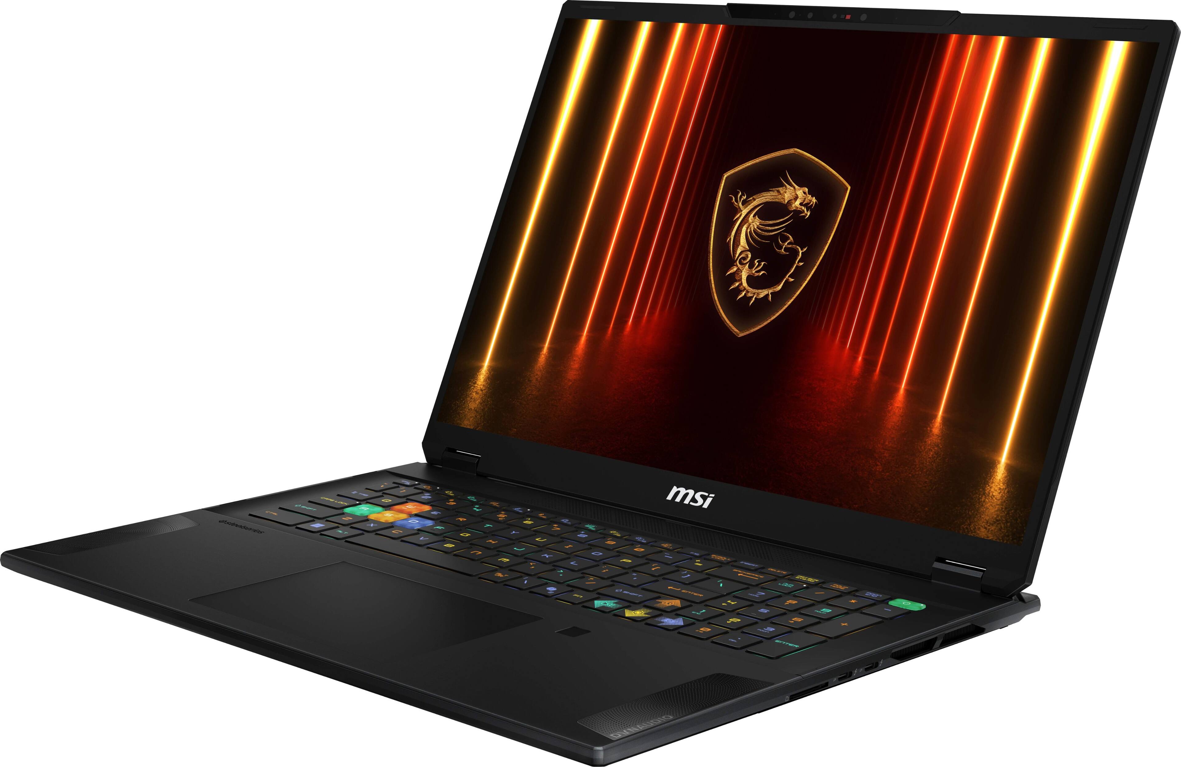 Alt View 4. MSI - Stealth A18 AI+ - Copilot+PC- 18" 240Hz QHD+ Ultra Thin Gaming Laptop - AMD Ryzen AI R9-365 - 32GB - RTX 5080 -1TB SSD - Midnight Black.