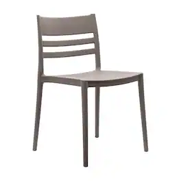 Flash Furniture - Bridgeport Indoor-Outdoor Stacking Patio Chair with Slatted Backrest, Commercial All-Weather Resin Chair - Gray