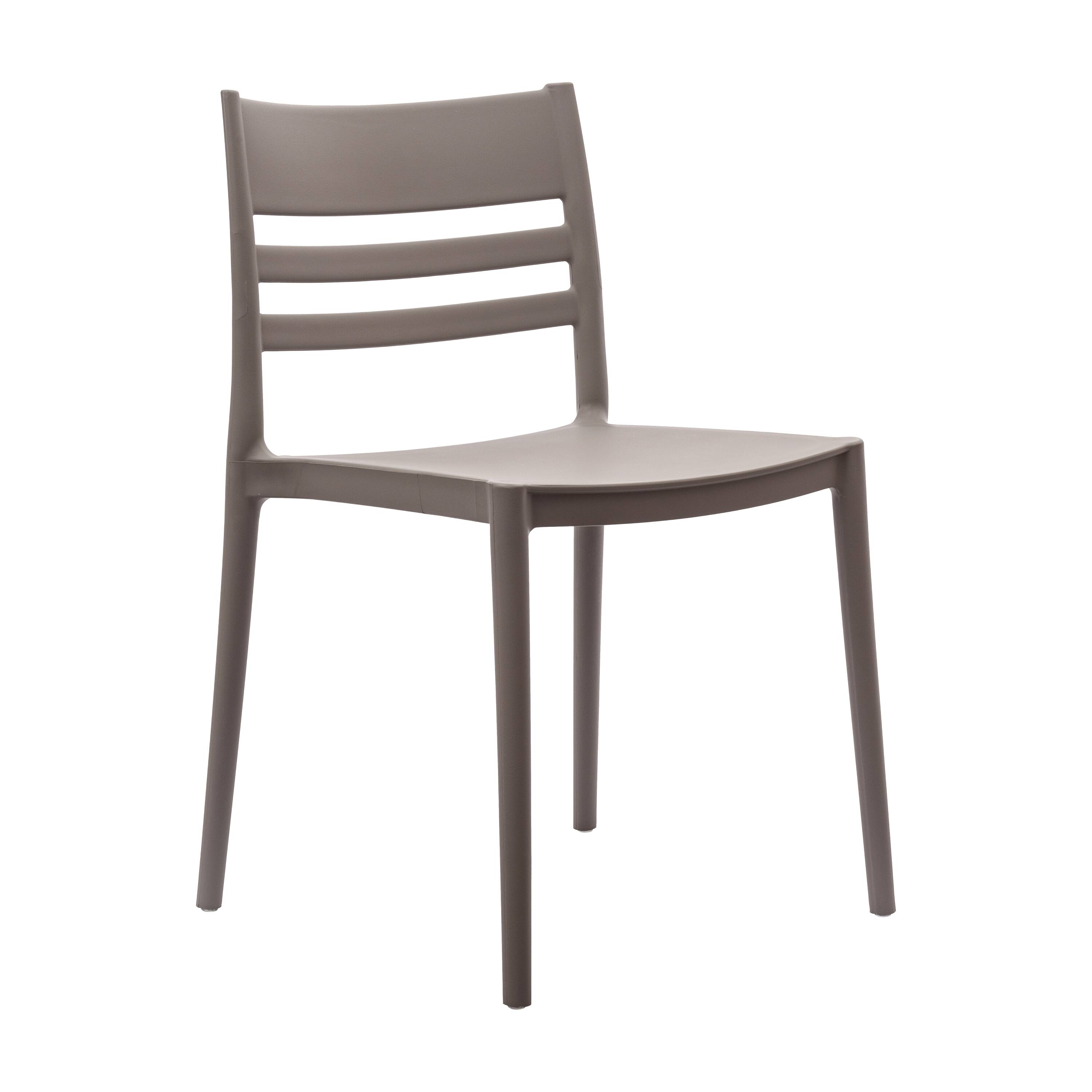 Front. Flash Furniture - Bridgeport Indoor-Outdoor Stacking Patio Chair with Slatted Backrest, Commercial All-Weather Resin Chair in Gray - Gray.