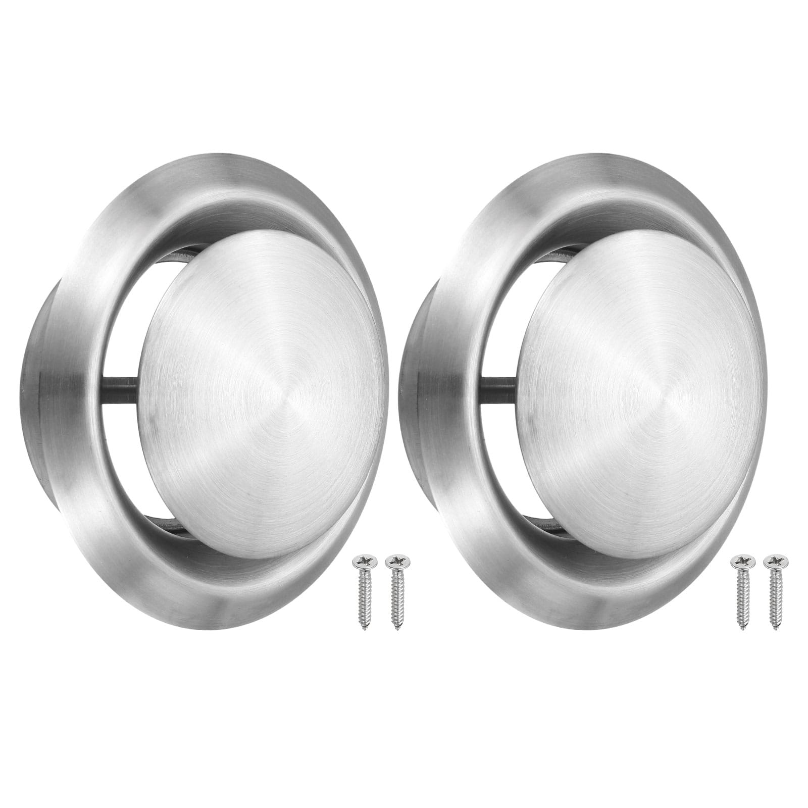 "Unique Bargains - 2Set 5"" Round Ceiling Diffuser, 304 Stainless Steel Adjustable Wall Air Vent Diffuser Duct Cover Exhaust Supply - Silver" price history on PriceWatchPro