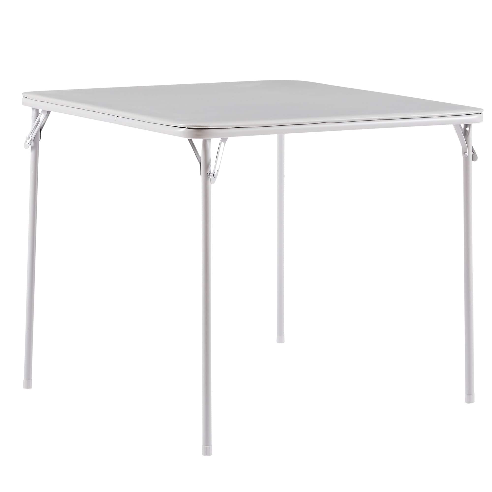 Vecelo - Folding Card Table - 140 lbs, Camping Table, Suitable for Poker, Games and Indoor and Outdoor, Portable Design - Gray