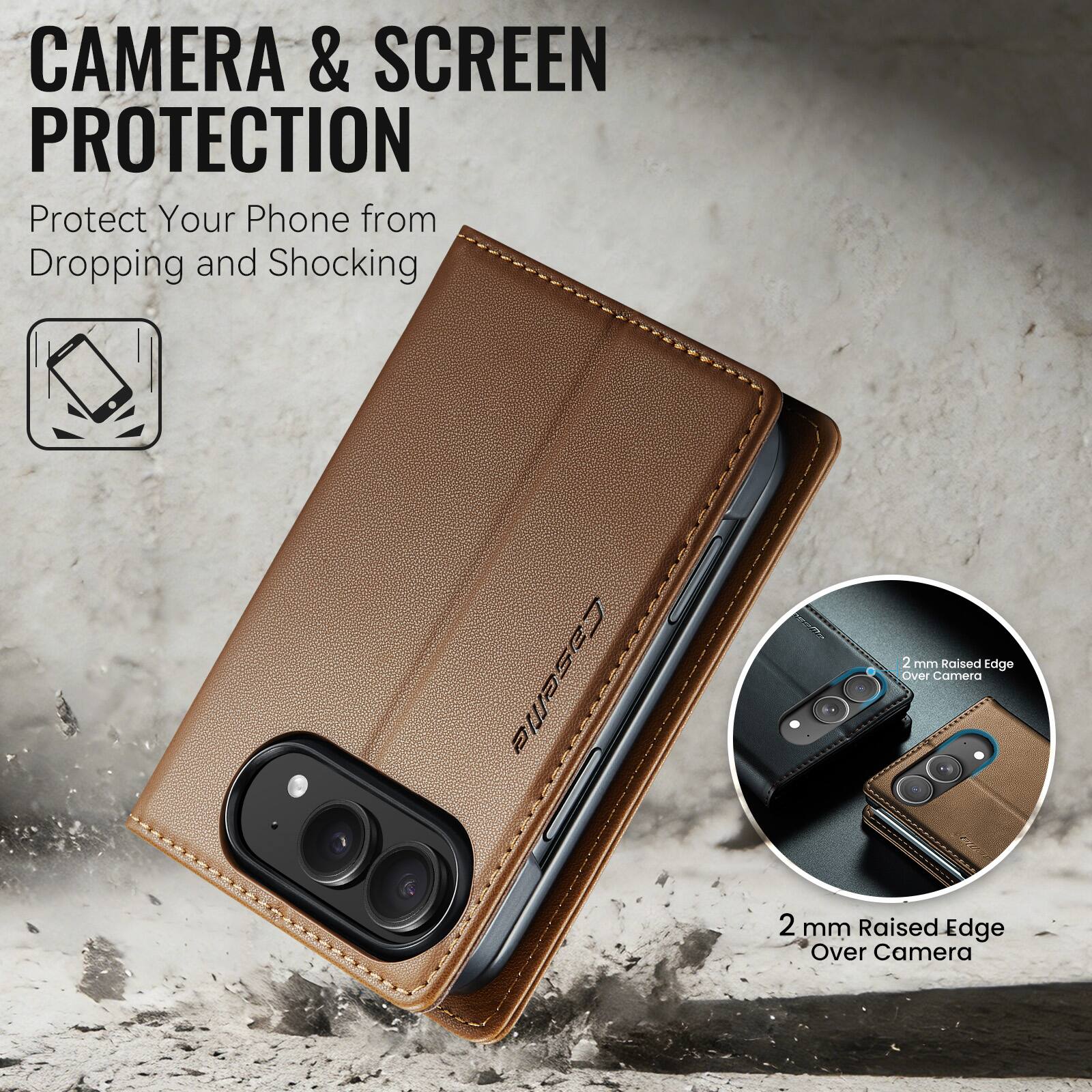 CAMERA & SCREEN PROTECTION  
Protect Your Phone from Dropping and Shocking  

2 mm Raised Edge Over Camera  
2 mm Raised Edge Over Camera