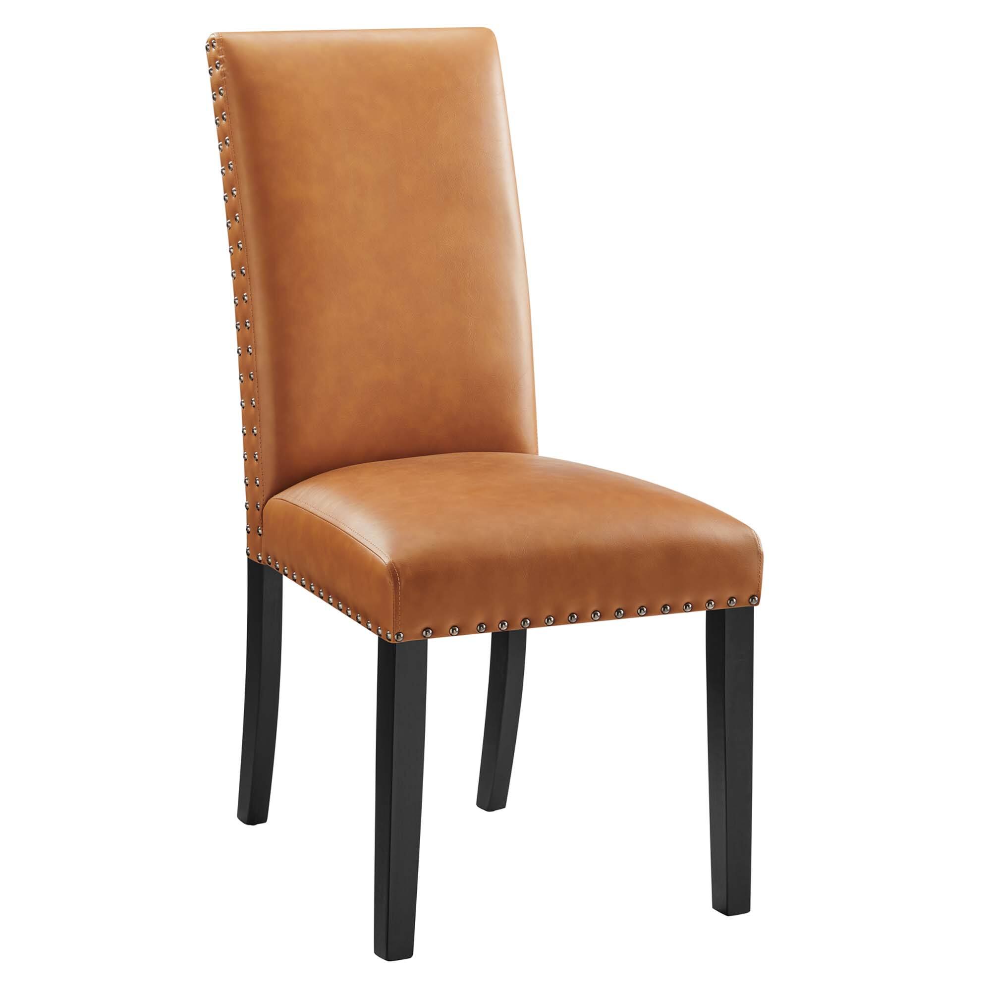 Angle. Modway - Parcel Dining Faux Leather Side Chair by Modway - Tan.
