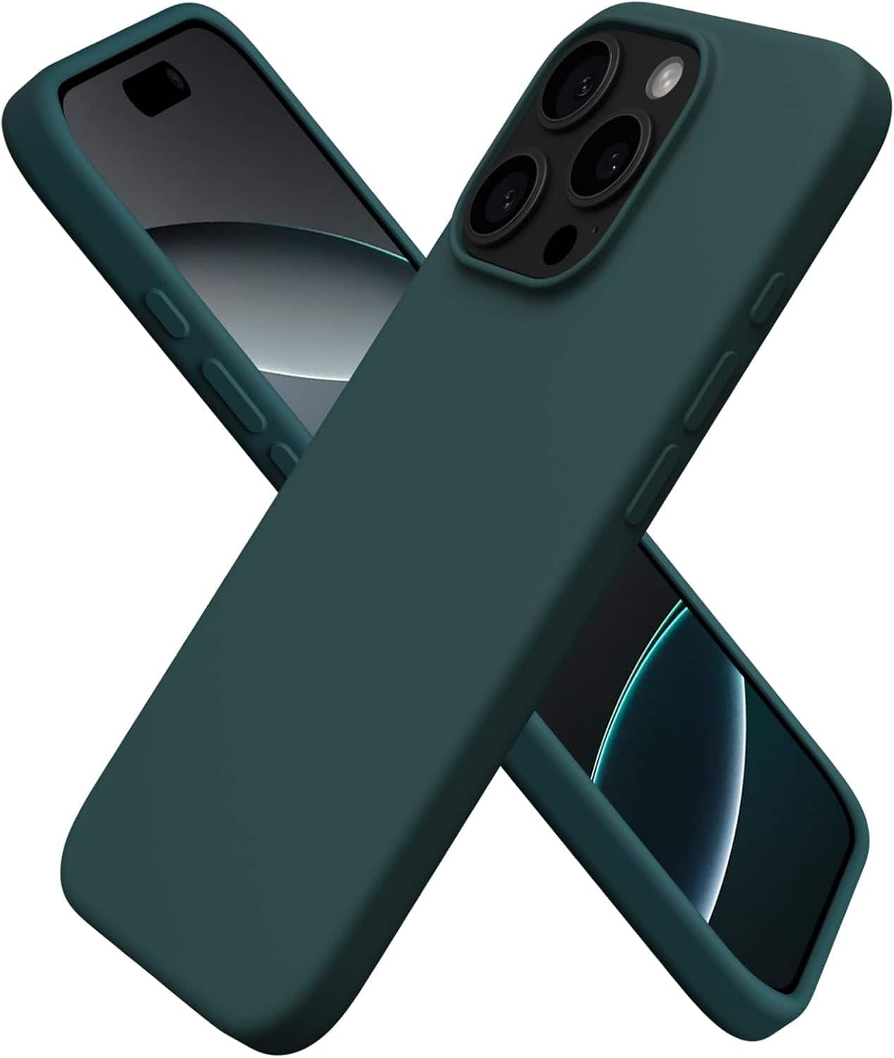 Front. Ornarto - ORNARTO Designed for iPhone 16 Pro Case 6.3", Liquid Silicone 3 Layers Full Covered Protective Cover-Olive Green - Olive Green.