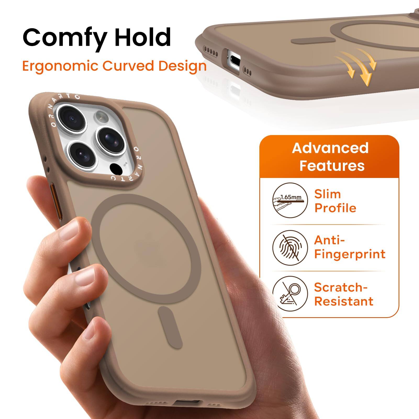 Comfy Hold  
Ergonomic Curved Design  

Advanced Features  
1.65mm Slim Profile  
Anti-Fingerprint  
Scratch-Resistant