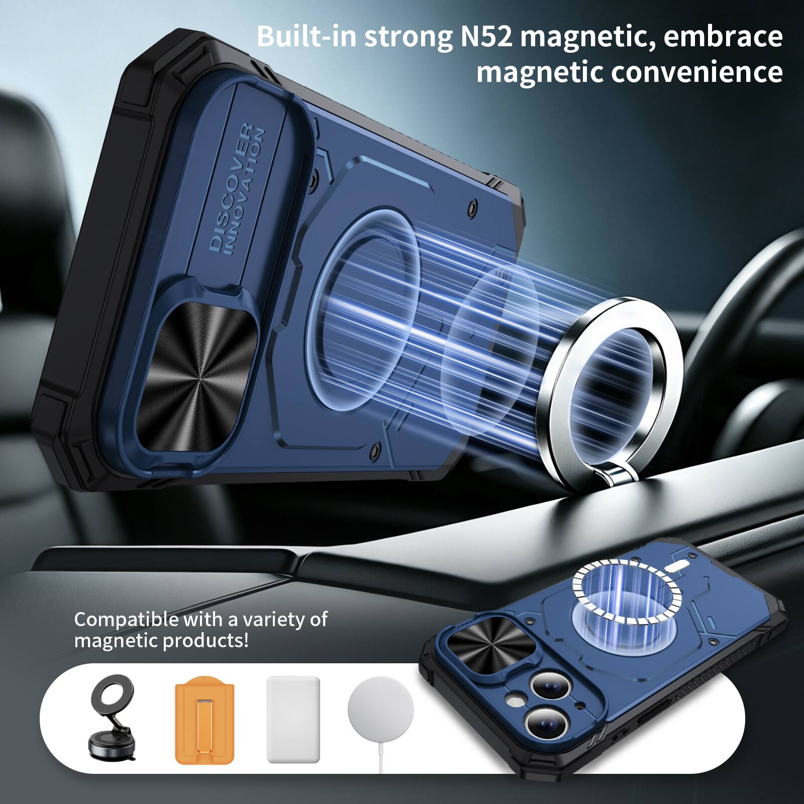 Built-in strong N52 magnetic, embrace magnetic convenience

Compatible with a variety of magnetic products!