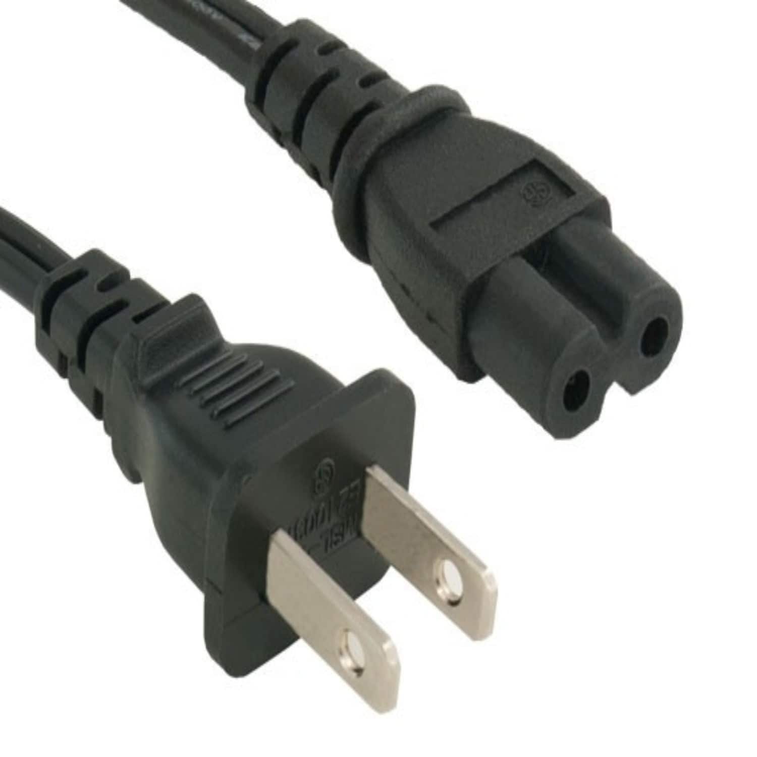 Sanoxy - Cables and Adapters; 2 PACK of 3ft 18 AWG Notebook Power Cord, Non-Polarized (IEC320 C7 to NEMA 1-15P) - Black