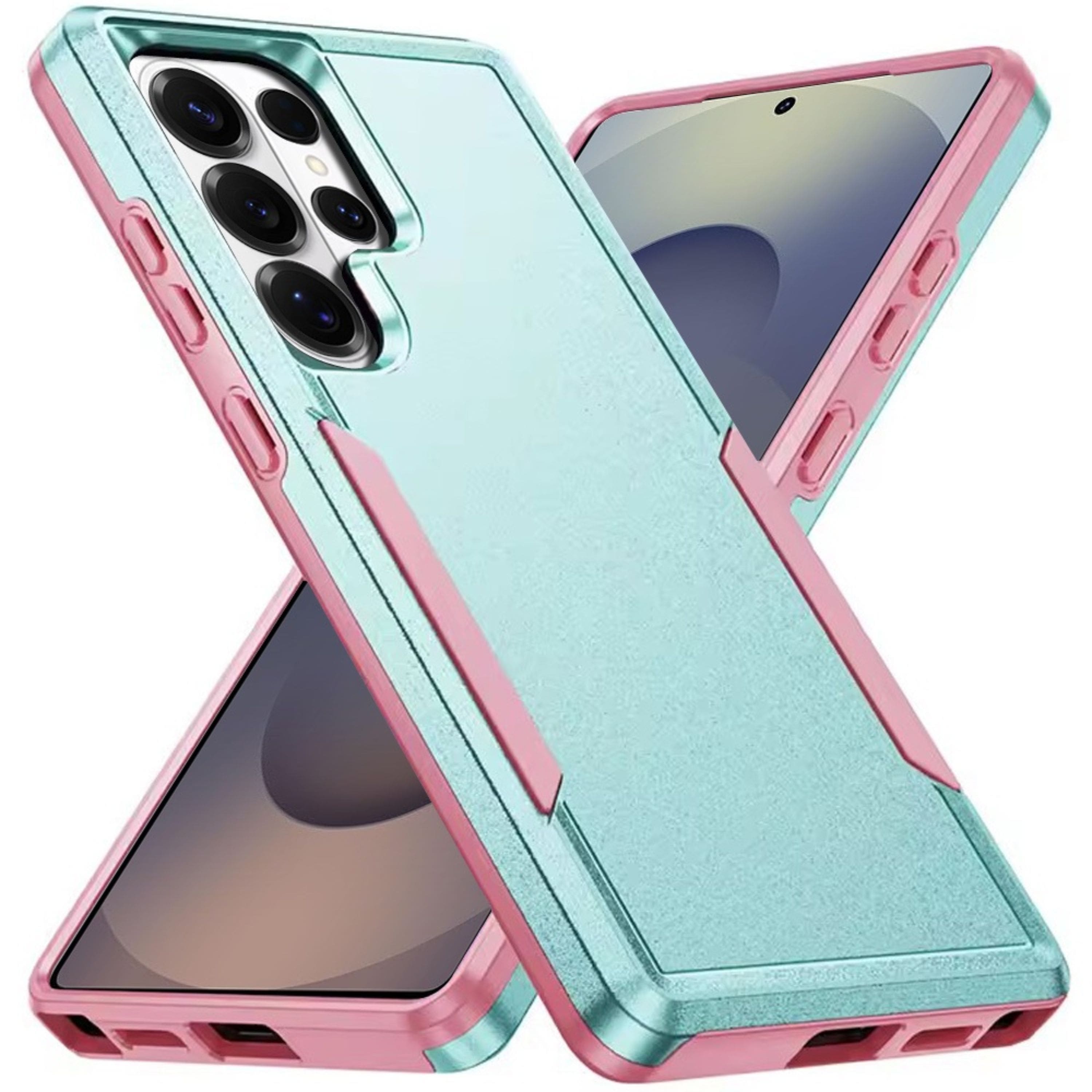 Kitcheniva - Fused Rugged Shockproof Phone Cover With Tempered Glass For Samsung Galaxy S26 Ultra Teal/Pink - Teal and Pink price history on PriceWatchPro