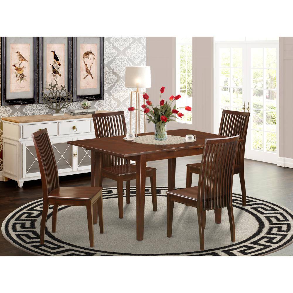 Left. East West Furniture - Dining Room Set Mahogany - Brown.
