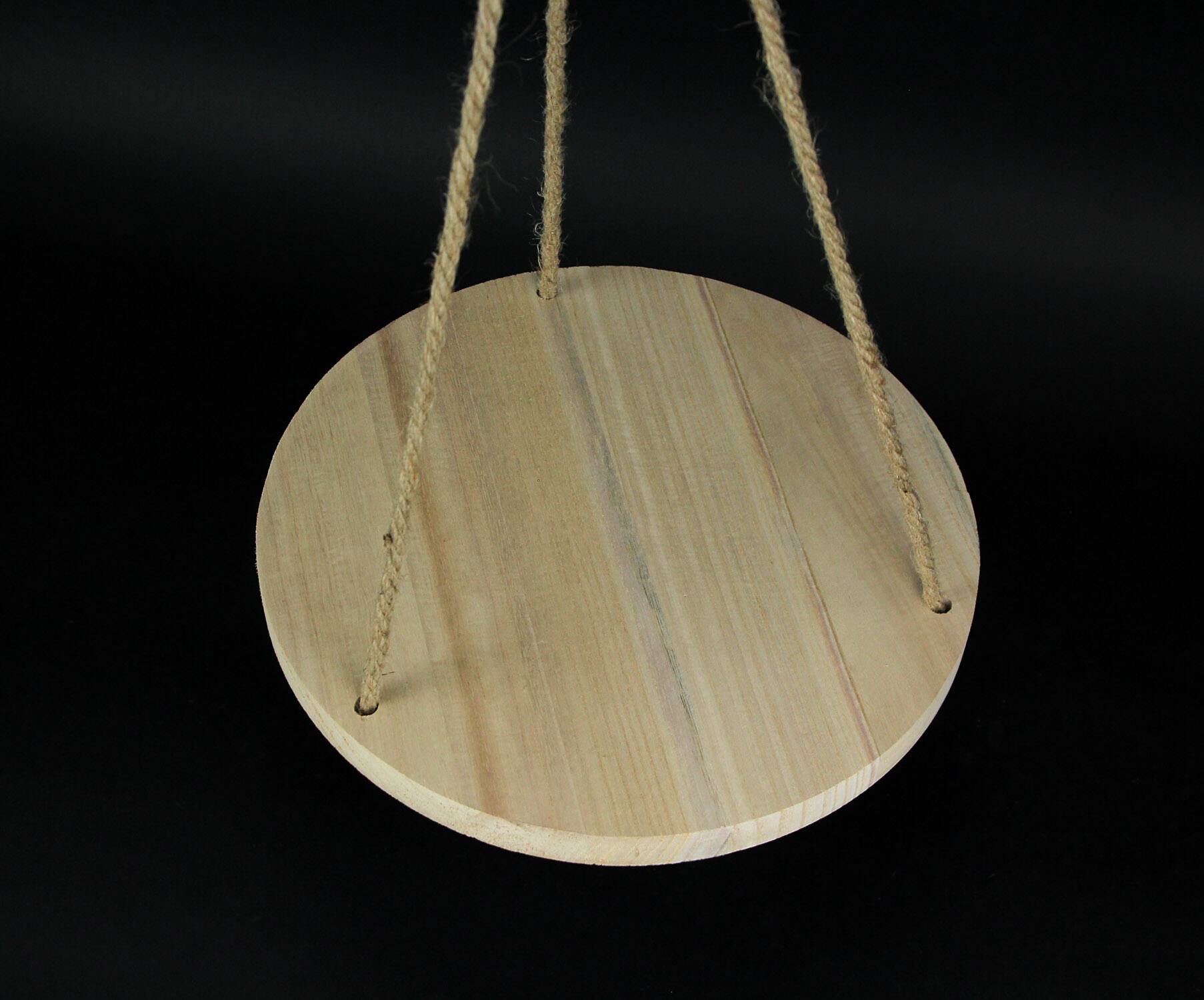 Alt View 2. Transpac - Circular Wood Hanging Decorative Display Shelf Rope Farmhouse Accent Decor - Brown.