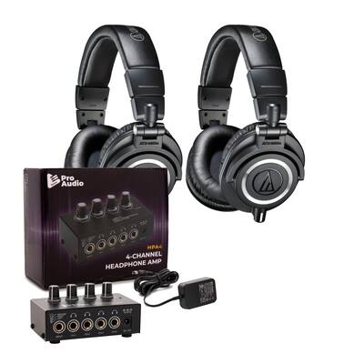 Audio Technica M Series ATH M50X Headphones (Pair) with 4 Channel Audio Technica M Series ATH M50X Headphones (Pair) with 4 Channel