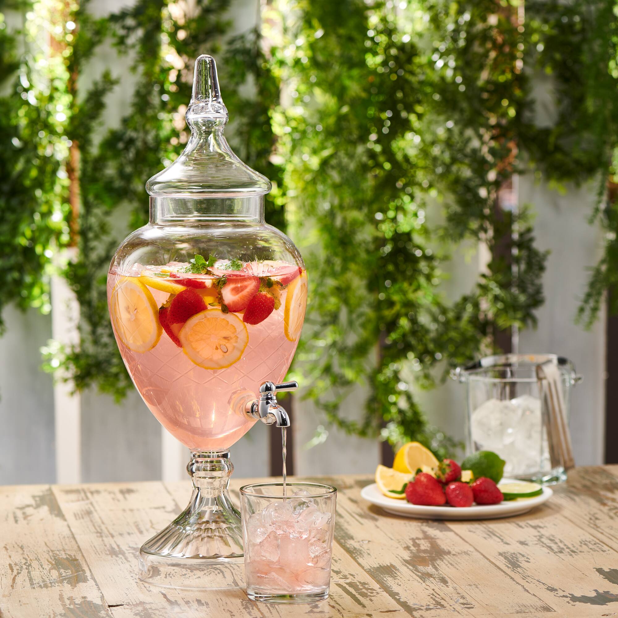 Back. Jay Import - Winston Beverage Dispenser 128OZ. - Clear.