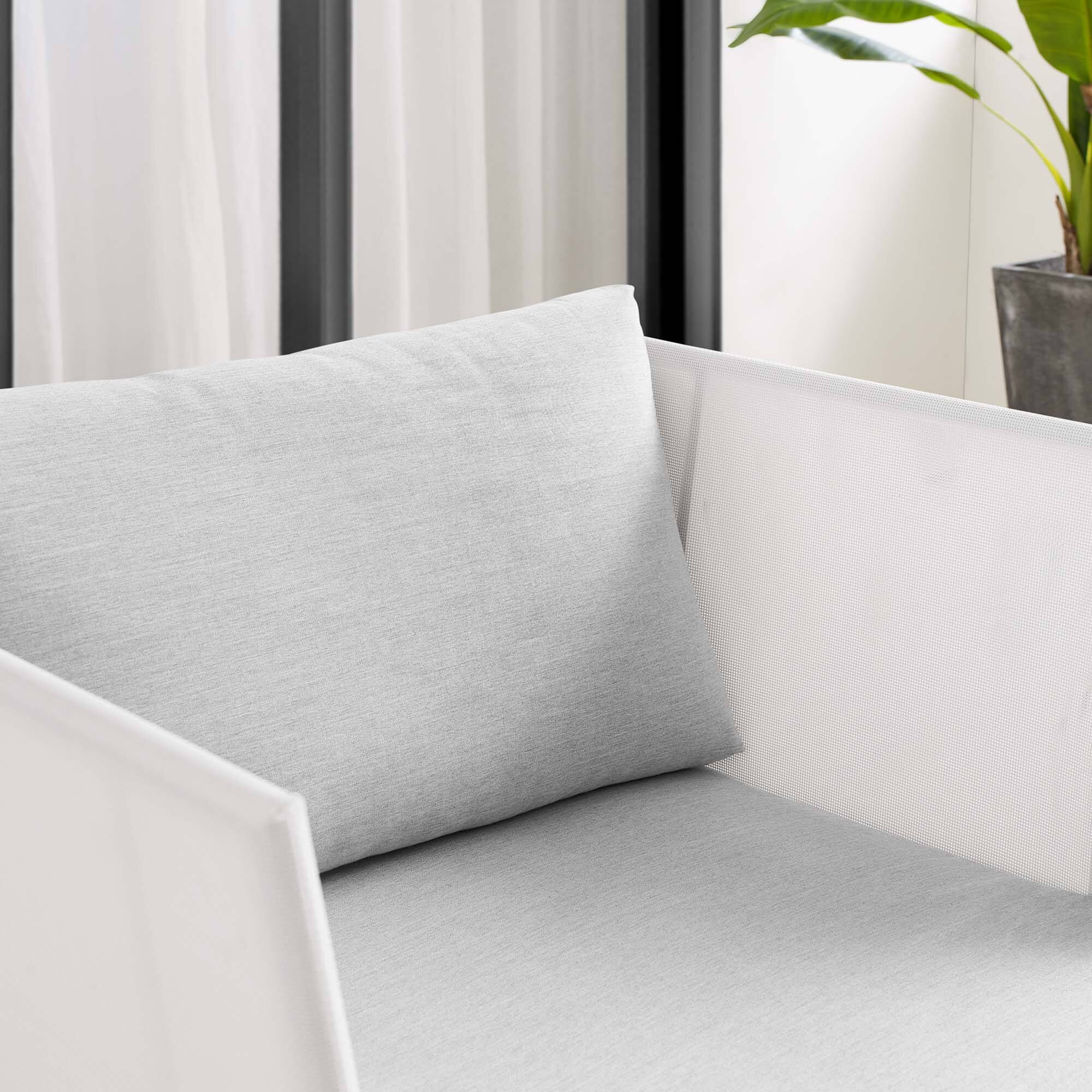 Alt View 1. Modway - Harmony Sunbrella® Outdoor Patio Aluminum Armchair by Modway - White Gray.