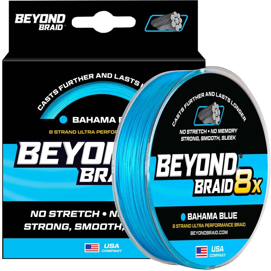 Beyond Braid - Braided Fishing Line, Abrasion Resistant, No Stretch, Super Strong, Thin Diameter, Camo, 4X/8X (40LB, 2000 Yds) - Bahama Blue price history on PriceWatchPro