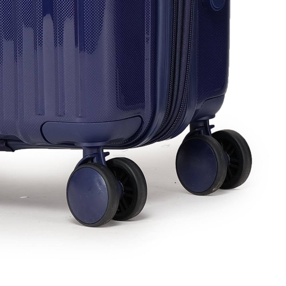 Back. BreeBe - Luggage Sets 3 Piece,Luggage Set PP Material Travel Suitcase Set With Spinner Wheels for Men Women, 20''/24''/28'' - Blue.