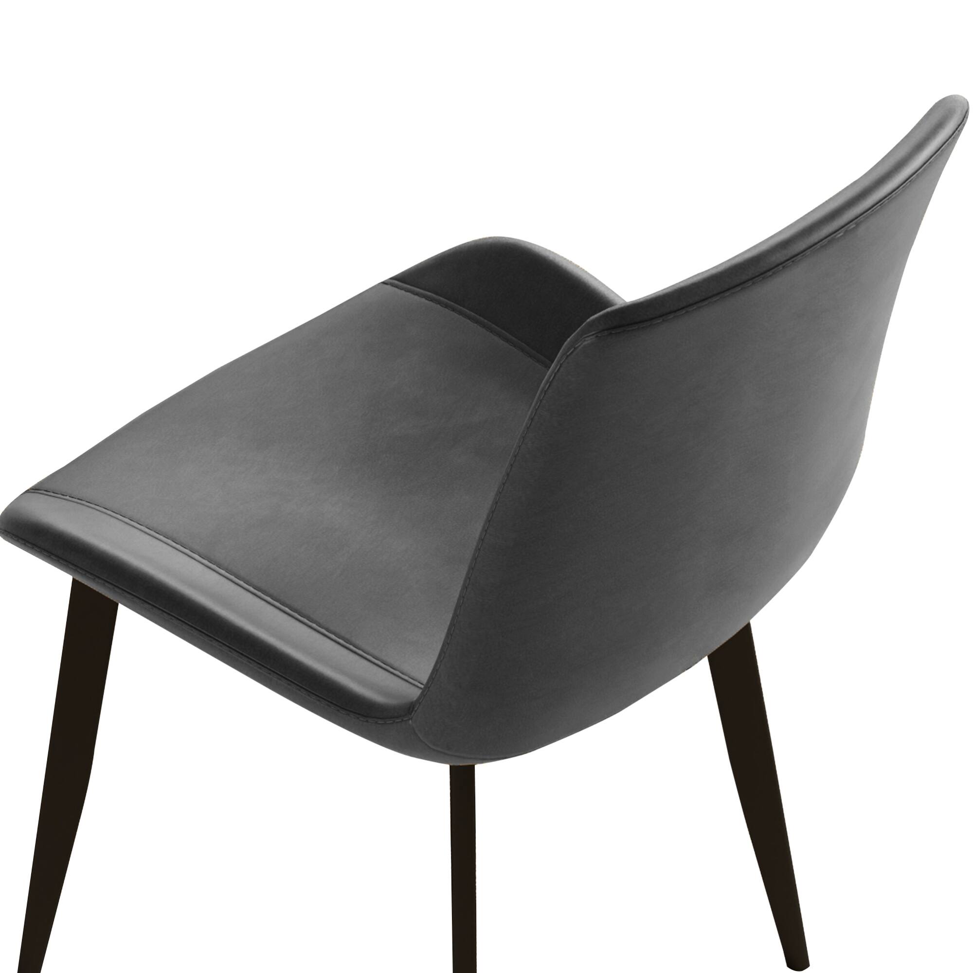 Alt View 6. GOODSILO - Modern Dining Chair with PU Leather Upholstery and Metal Frame for Kitchen and Dining Room, Set of 4 - Grey.