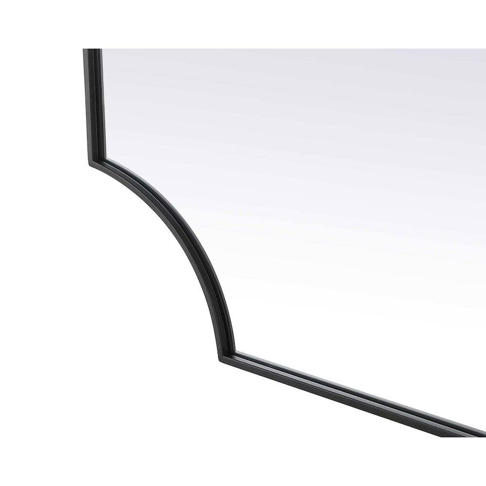 Alt View 4. Elegant Kitchen and Bath - Notched Metal Mirror 36x42 inch in Black - Black.