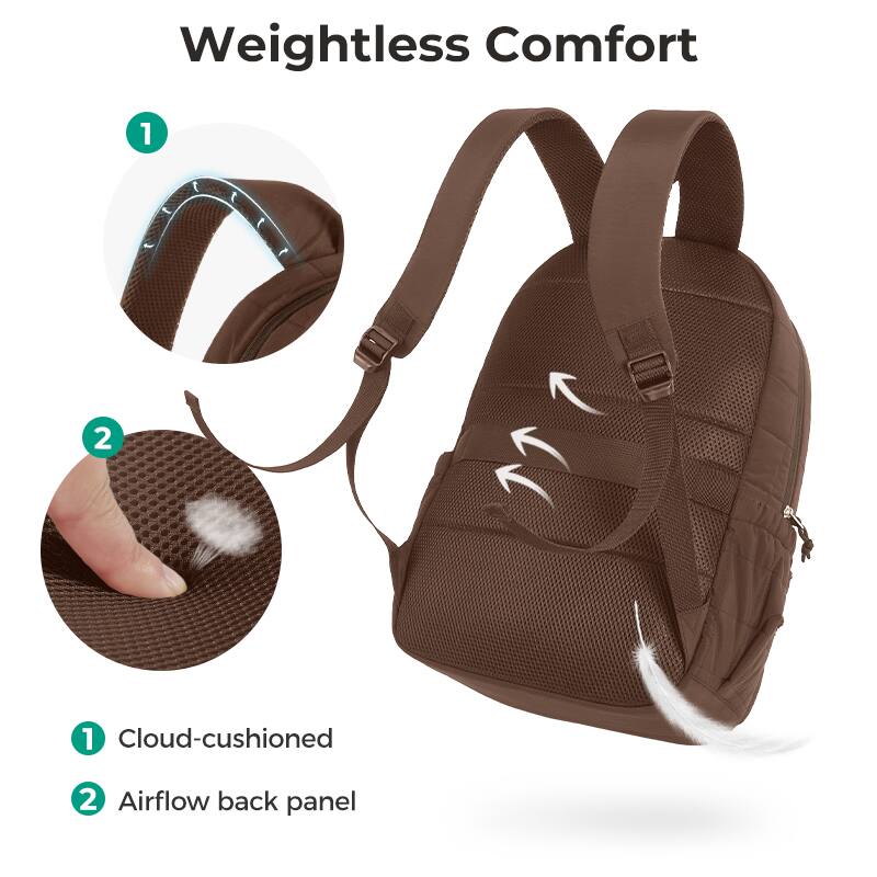 Weightless Comfort

1. Cloud-cushioned
2. Airflow back panel
