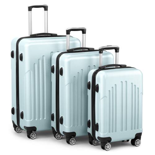 Alt View 2. Winado - 20"24"28" Trolley Case 3-Piece ABS Hardside Luggage Suitcase Set with Spinner Wheels & TSA Lock for Travel Business - Mint Green.